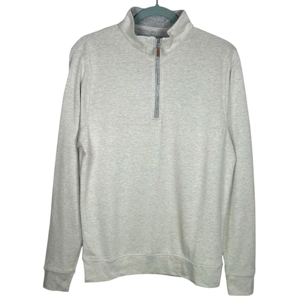 Collars & Co Sweater Mens Small Beige Heather 1/4 Zip Cloud Cotton Modal NWT